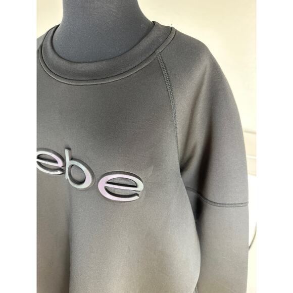 Bebe Sport Scuba Long Sleeve Reflective Stripe Crew Pullover Sweatshirt Black 3X - Picture 6 of 14